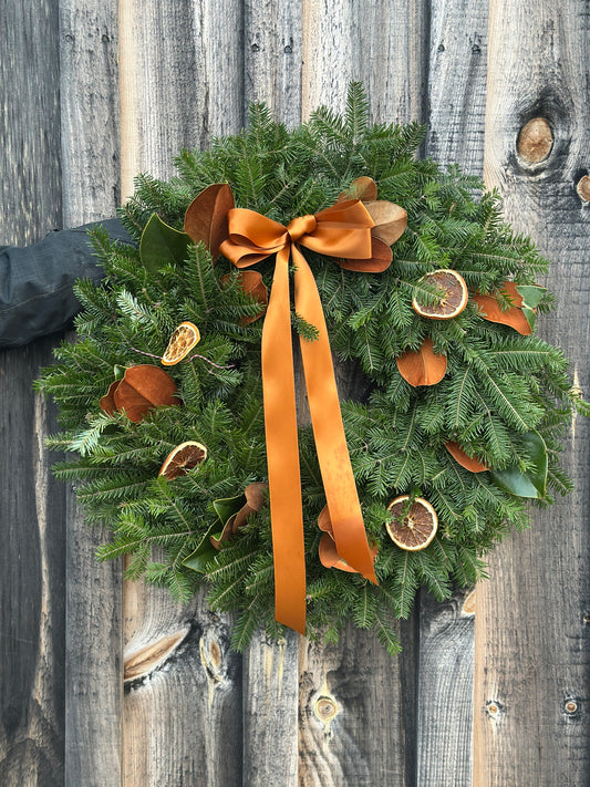 Magnolia and Orange Wreath